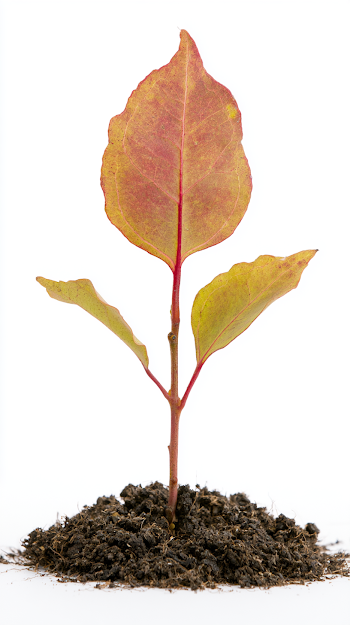 Eucalyptus Parvifolia Seedling on White Background