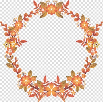 Euclidean Autumn, Beautiful autumn flower cane title box transparent background PNG clipart