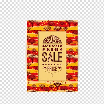 Euclidean Autumn Illustration, Autumn sale tag transparent background PNG clipart