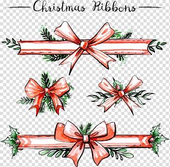 Euclidean Christmas ornament Ribbon, colored ribbon bow transparent background PNG clipart