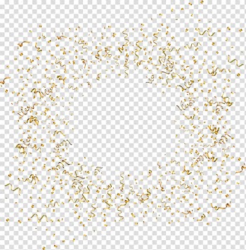 Euclidean Confetti , painted floating golden ribbons and confetti transparent background PNG clipart