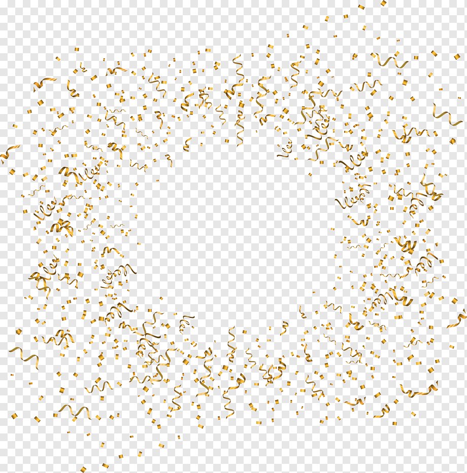 Euclidean Confetti, painted floating golden ribbons and confetti, watercolor Painting, ribbon, white png