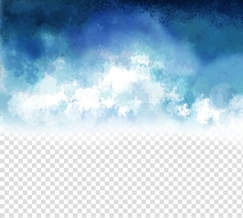 Euclidean , creative hand-painted blue and white, blue and white clouds transparent background PNG clipart