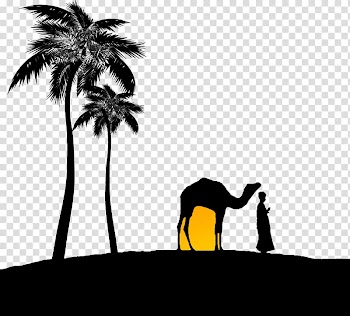 Euclidean Desert Illustration, Camel abstract character trees pattern transparent background PNG clipart