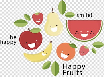 Euclidean Fruit Food Illustration, painted smiley fruit transparent background PNG clipart