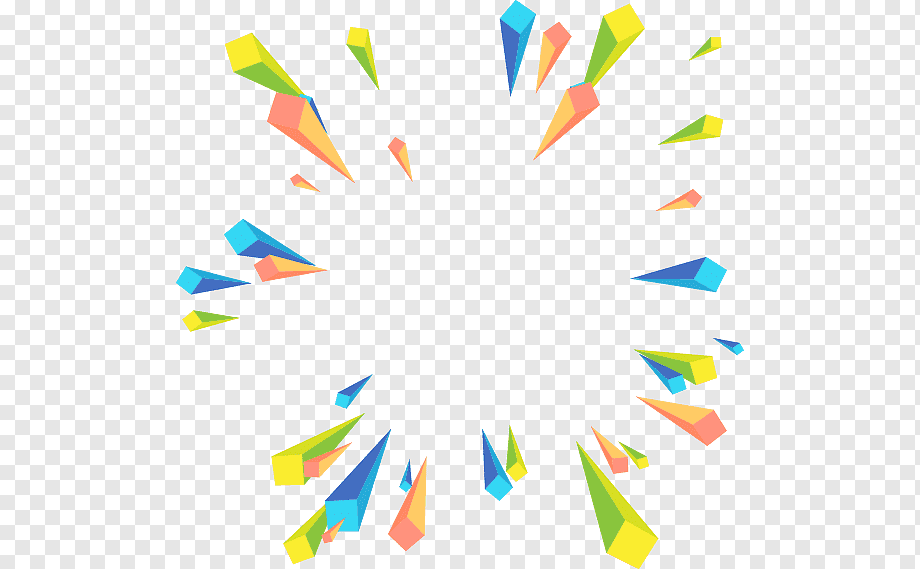 Euclidean Geometry, Colorful abstract geometric radial perspective, green, blue, and yellow illustration, blue, angle, color Splash png