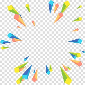Euclidean Geometry, Colorful abstract geometric radial perspective, green, blue, and yellow illustration transparent background PNG clipart