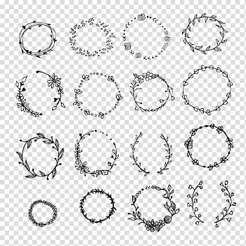 Euclidean Graphic design, black wreath transparent background PNG clipart