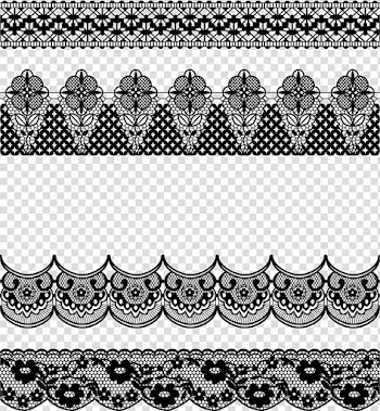 Euclidean Lace, Black romantic lace edge transparent background PNG clipart