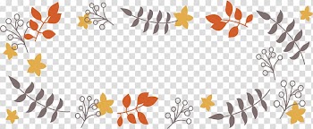 Euclidean Leaf Illustration, Hand painted autumn leaves with frames transparent background PNG clipart