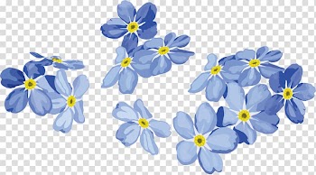 Euclidean Painting Flower Blue, Hand-painted blue flowers, blue and teal petaled flowers transparent background PNG clipart