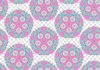 Euclidean Pattern, Pink colorful mandala pattern transparent background PNG clipart