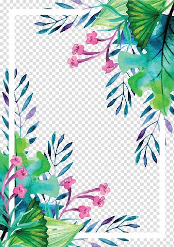Euclidean , Summer plant watercolor hand painted border, painting of flowers frame transparent background PNG clipart