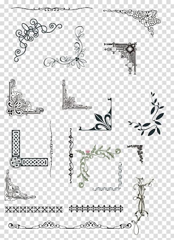 Euclidean , Texture pattern border corner, assorted corner background design lot transparent background PNG clipart