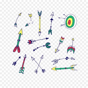 Euclidean vector Arrow Clip art - Hand drawn arrows and archery target vector 