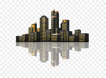 Euclidean vector Building Icon - Vector late night architectural complex landscape city reflection 