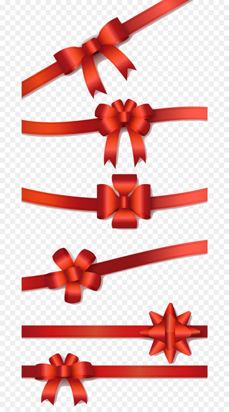 Euclidean vector Download - 6 red ribbon bow vector 