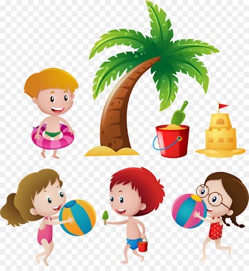 Euclidean vector Download Child Beach - Vector hand painted summer kids 