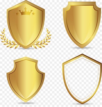 Euclidean vector Download - Vector hand-painted golden shield 