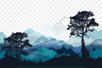 Euclidean vector Forest Landscape Tree Light - Vector the far mountains 