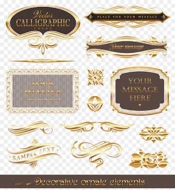 Euclidean vector Gold - Vector gold pattern frame 