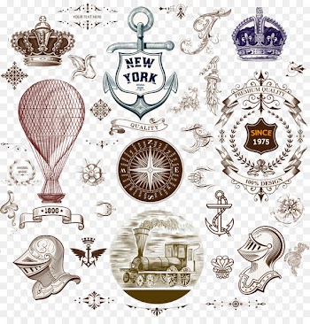 Euclidean vector Heraldry Clip art - Retro anchor 