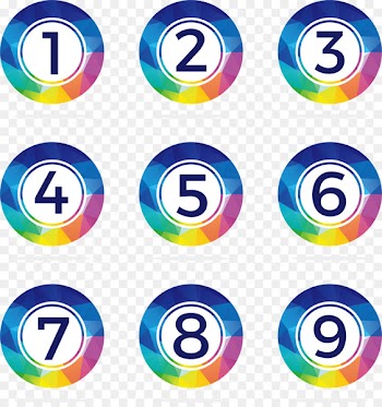 Euclidean vector Number Icon - Color Low Polygon Numbers 1 to 9 