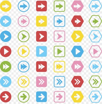 Euclidean vector Symbol Icon - 42 of colored arrows button vector material 