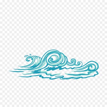 Euclidean vector Wave vector - Hand painted blue wave vector material 