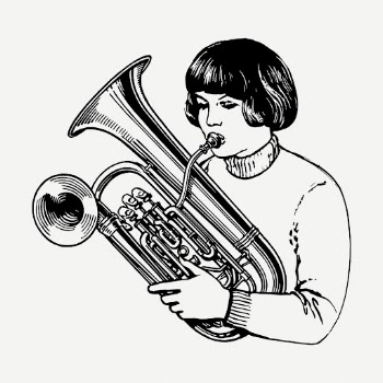 Euphonium girl drawing, vintage music | Free PSD - rawpixel