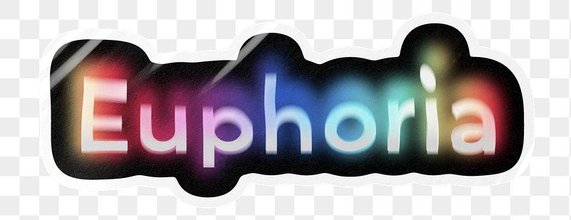 Euphoria png word sticker, neon | Free PNG - rawpixel