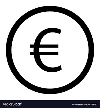 euro symbol on white background euro circle icon