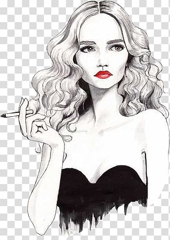 Europe and british style pattern of life,woman smoking transparent background PNG clipart