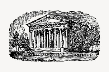 European building drawing, vintage illustration | Free Vector - rawpixel
