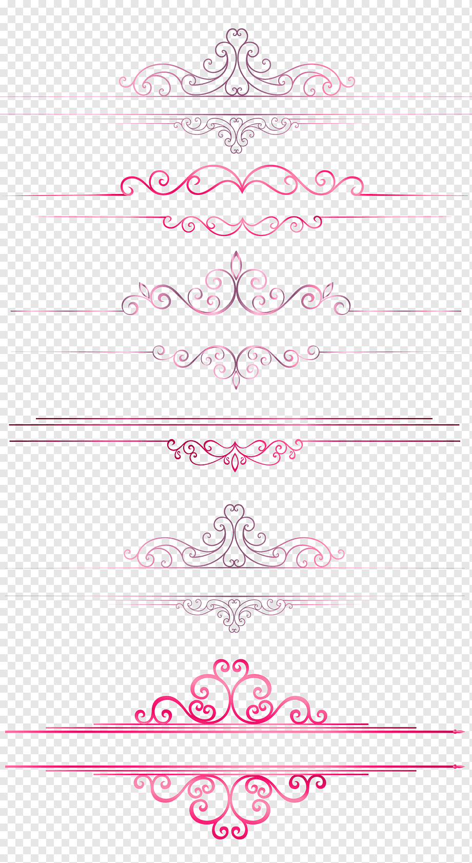 European pattern border line dividing line columns, pink border lines, border, frame, text png