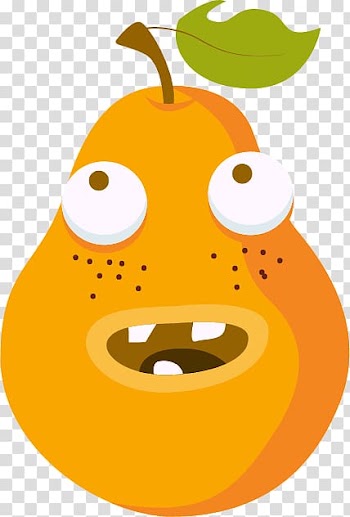 European pear Orange, Creative pears transparent background PNG clipart