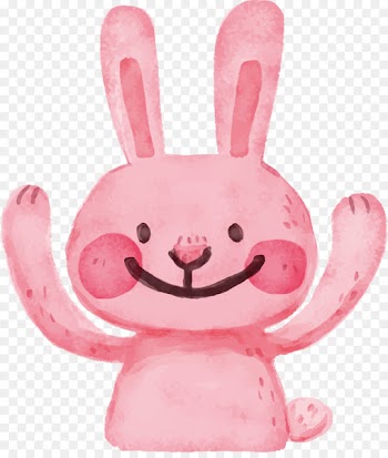 European rabbit Easter Bunny Rabbitin Leporids - Vector painted pink bunny 