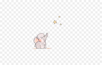 European rabbit Elephantidae Drawing Watercolor painting - Looking at the stars 