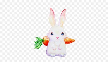 European rabbit Painting - Rabbit back Carrot Creative Image 