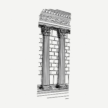 European semi-columns clipart, vintage architecture | Free PSD Illustration - rawpixel