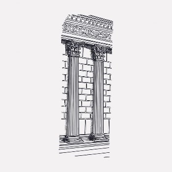 European semi-columns drawing, vintage architecture | Free Vector Illustration - rawpixel
