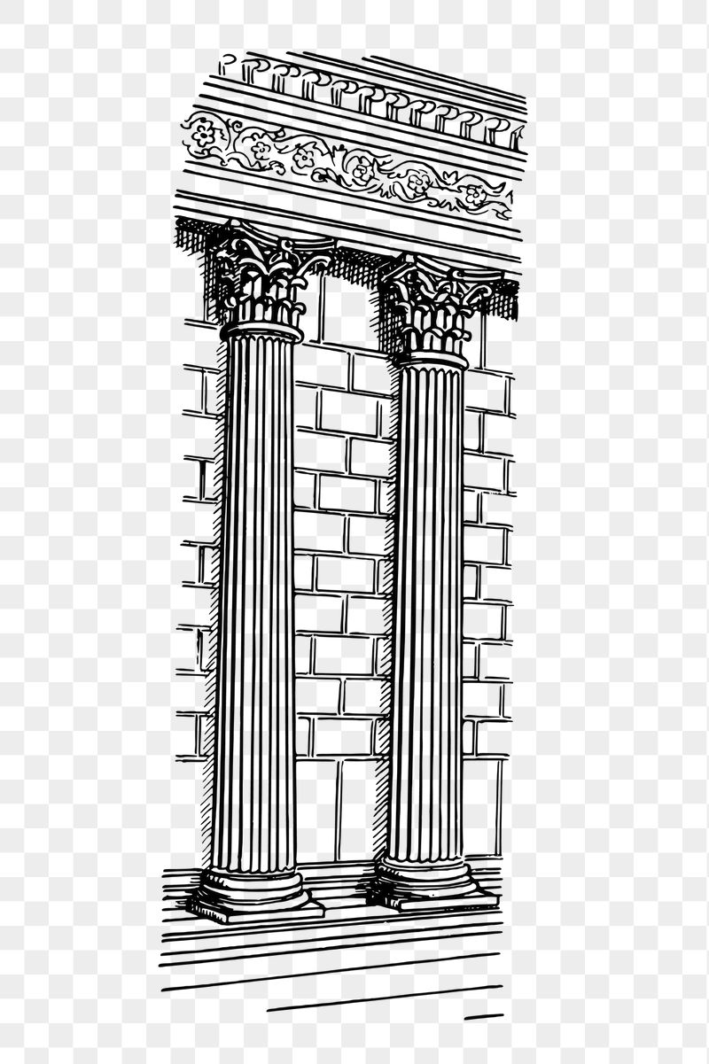 European semi-columns png sticker, vintage | Free PNG - rawpixel