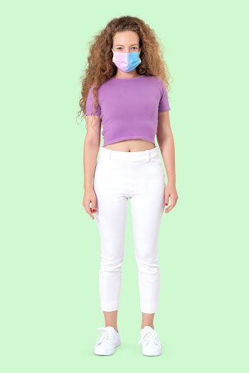 European woman wearing face mask in the new… | Free stock photo | High Resolution image