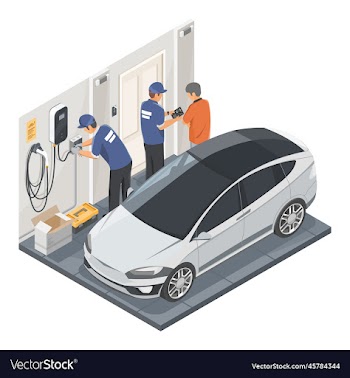 ev charger home installation concept