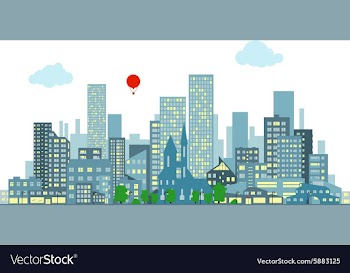 Evening cityscape vector image