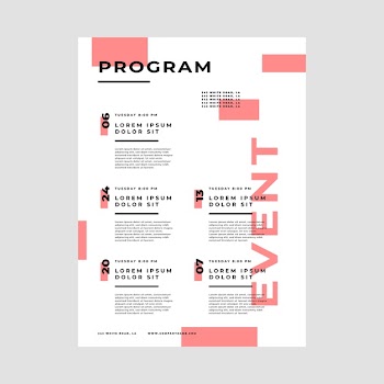 Event programming poster template Free Vector