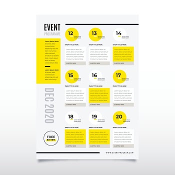 Event programming poster template Free Vector