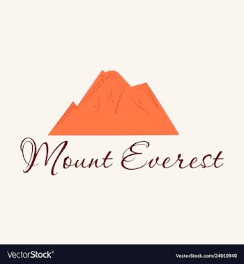 Everest - snowbound himalayas mountain label vector image