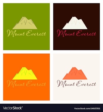 Everest - snowbound himalayas mountain label vector image