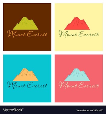 Everest - snowbound himalayas mountain label vector image